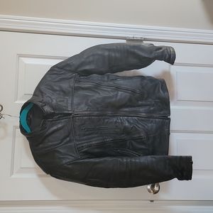 Vintage leather real motorcycle jacket